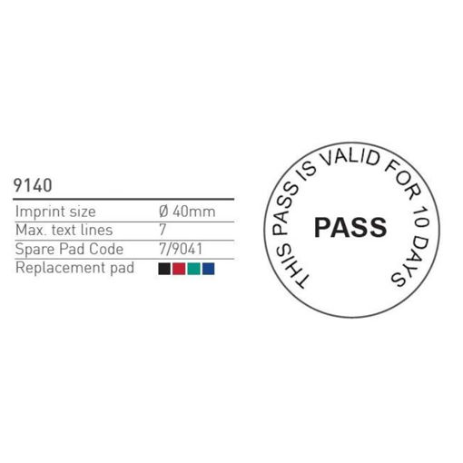 Picture of CUSTOMISED RUBBER STAMP 9140 - 40 DIAMETER